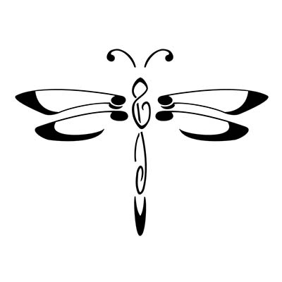 Black Outline Dragonfly Design Water Transfer Temporary Tattoo(fake Tattoo) Stickers NO.11154